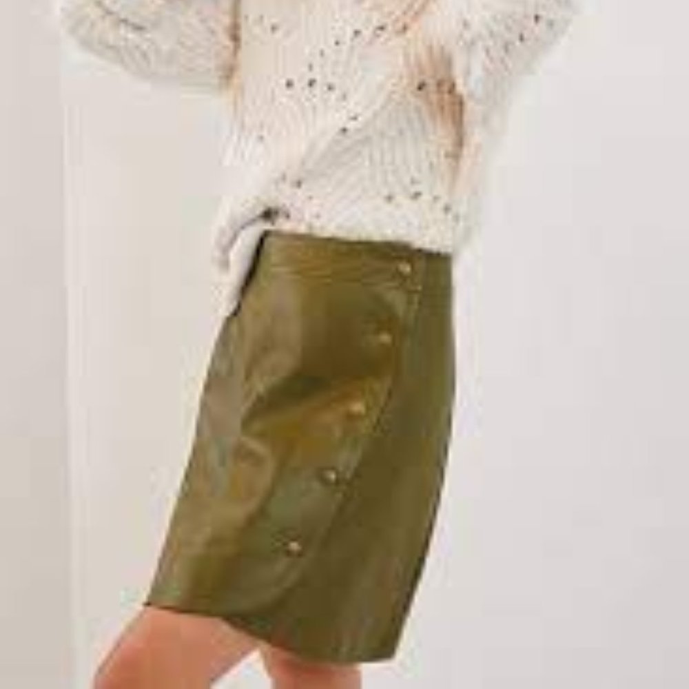 Tanya Faux Leather Mini Skirt (SIZE 12)